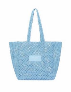 Brand New Dolce & Gabbana Light Blue Raffia Beach Tote Bag! Never opened and still in its original packaging. Swipe to see!