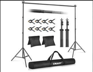 Photo Backdrop Stand, 10' x 7" - Photo Studio -EMART- Adjustable -Photography Backdrop Stand