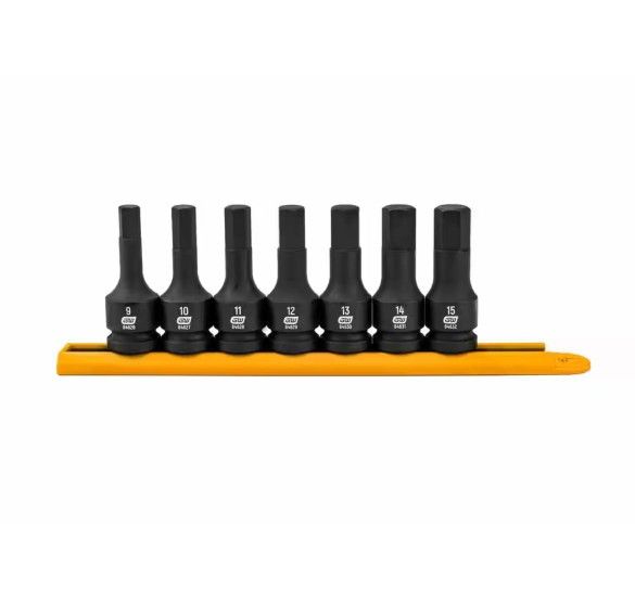 GEARWRENCH (84940) 7 Piece 1/2" Drive Metric Impact Hex Bit Socket Set
