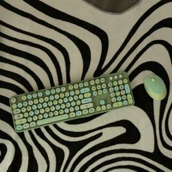 Green Keyboard And Mouse