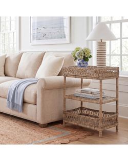 SAFAVIEH Home Collection Ajani Natural Wicker 3 Tier Accent Table