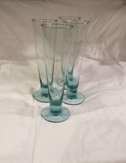 Green Beverage Glasses Tall set of 4