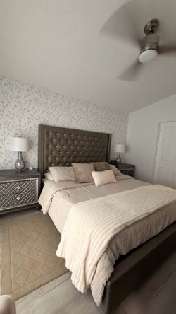 King size bed set (mattress not included)