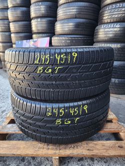 245 45R 19 BRIDGESTONE POTENZA SPORT TIRE 2454519 USED TIRES (PAIR) MOUNT BALANCE INCLUDED