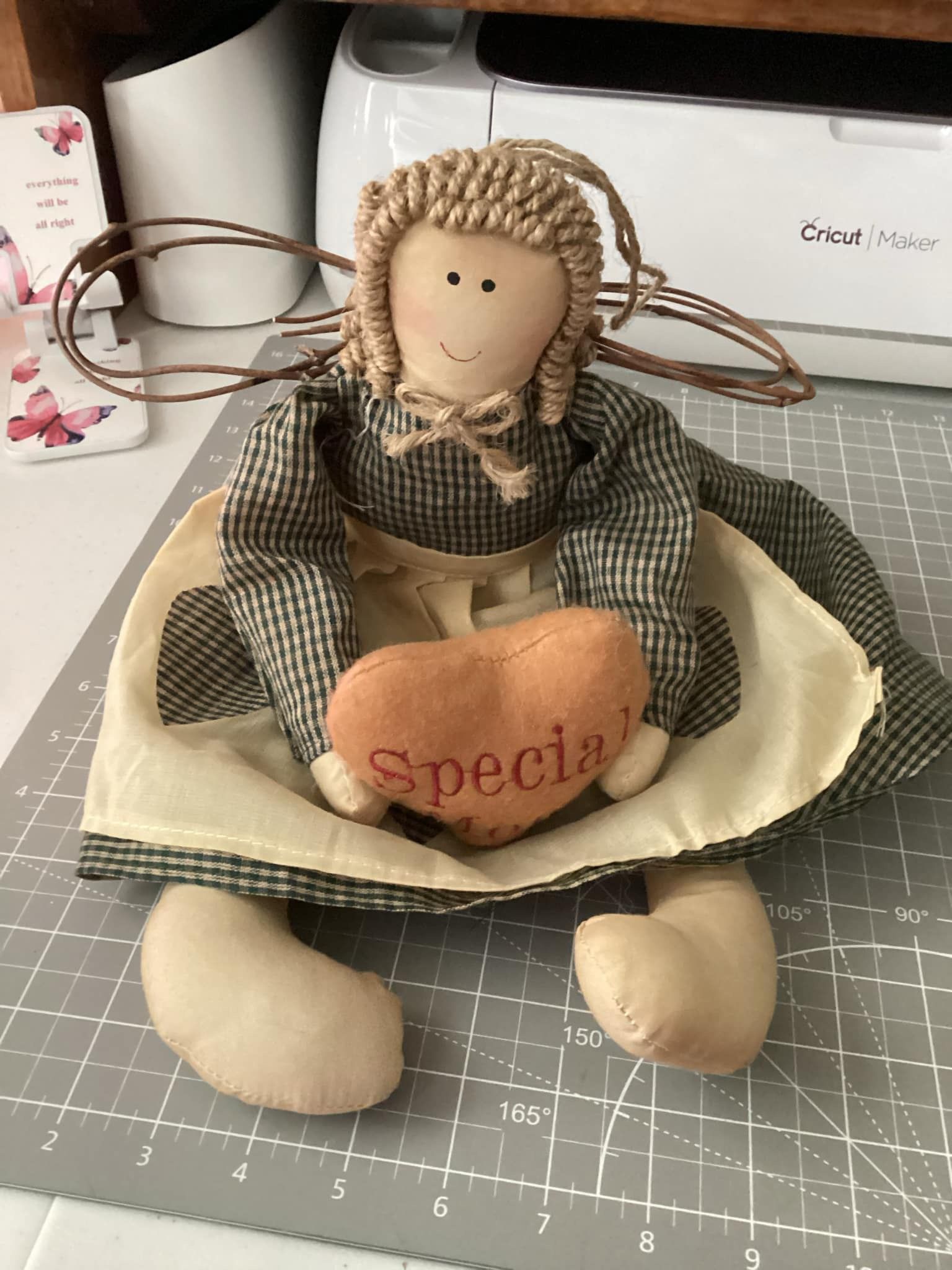Primitive Doll With Heart That Says Special Mom!