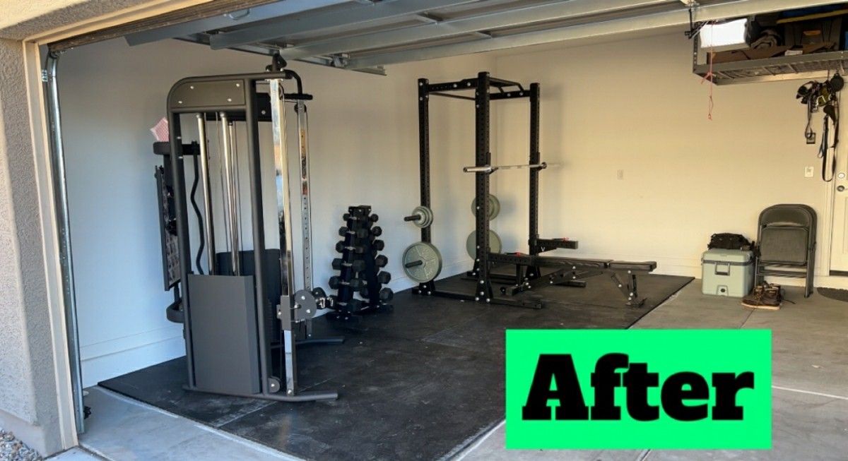 Cable Machine, Power Cage, Weights and Dumbbells