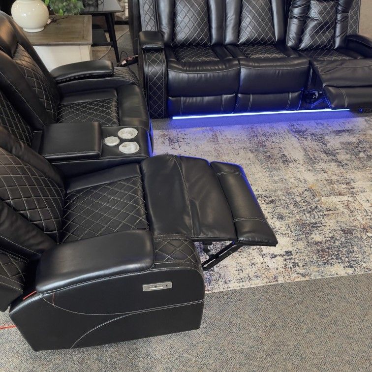 AP🎉 Black Power Reclining Sofa and Loveseat// Fast Delivery - Financing