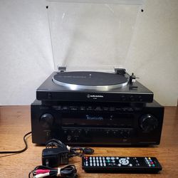 Denon Bluetooth AVR S540BT 4K Receiver With Remote & Audio-Technica LP60X PreAmp Turntable 