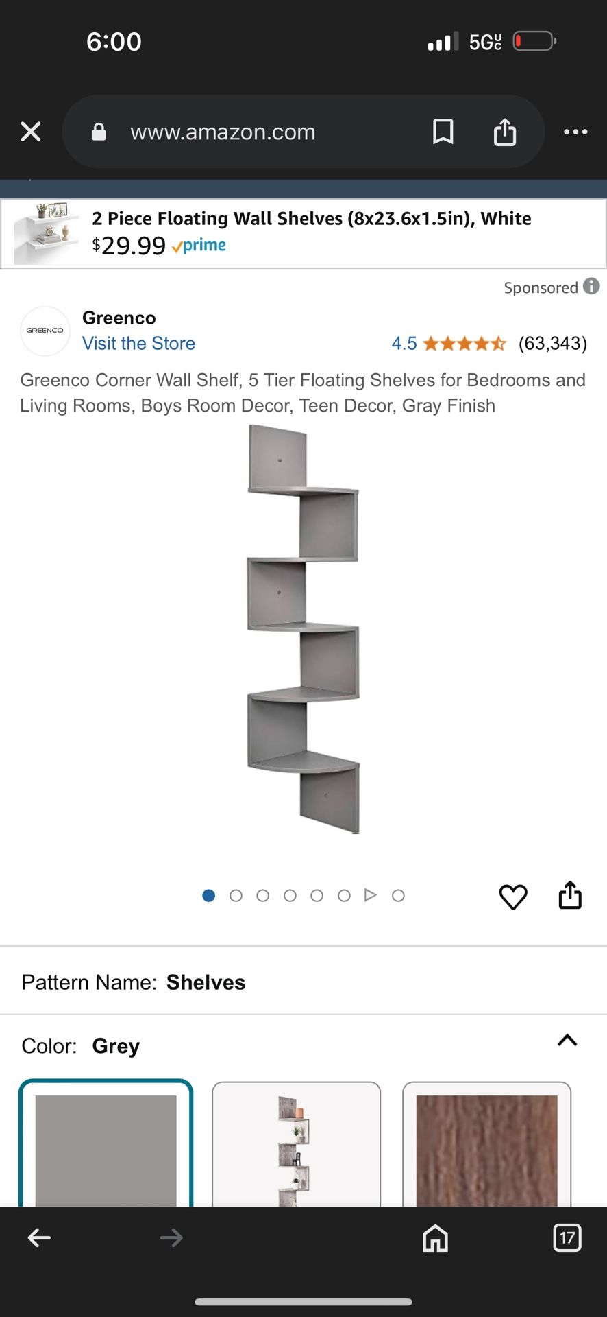 New Corner shelf's