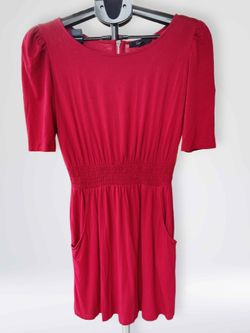 Forever 21 Large Women's Red Short Dress With Puff Sleeves/Pockets