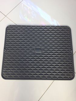 Grey dish drying mat