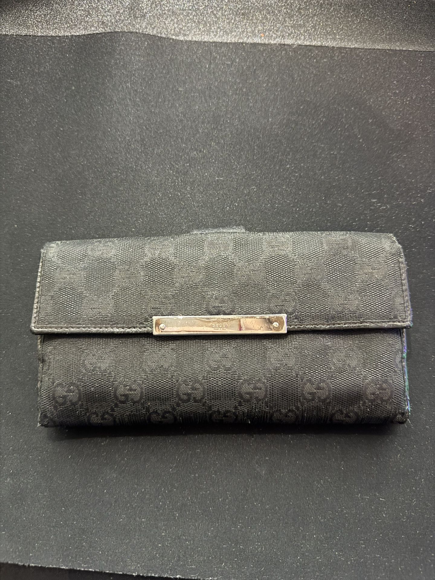 Gucci Black Canvas Womens Long Wallet