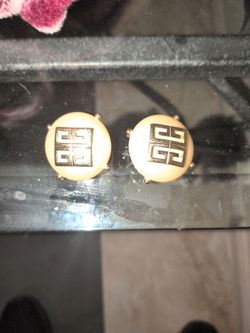 Givenchy Logo Round Clip-On Earrings