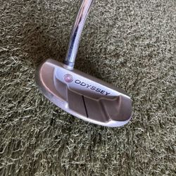 Odyssey Putter White Hot #5 about 30.5 inches (which is very short).