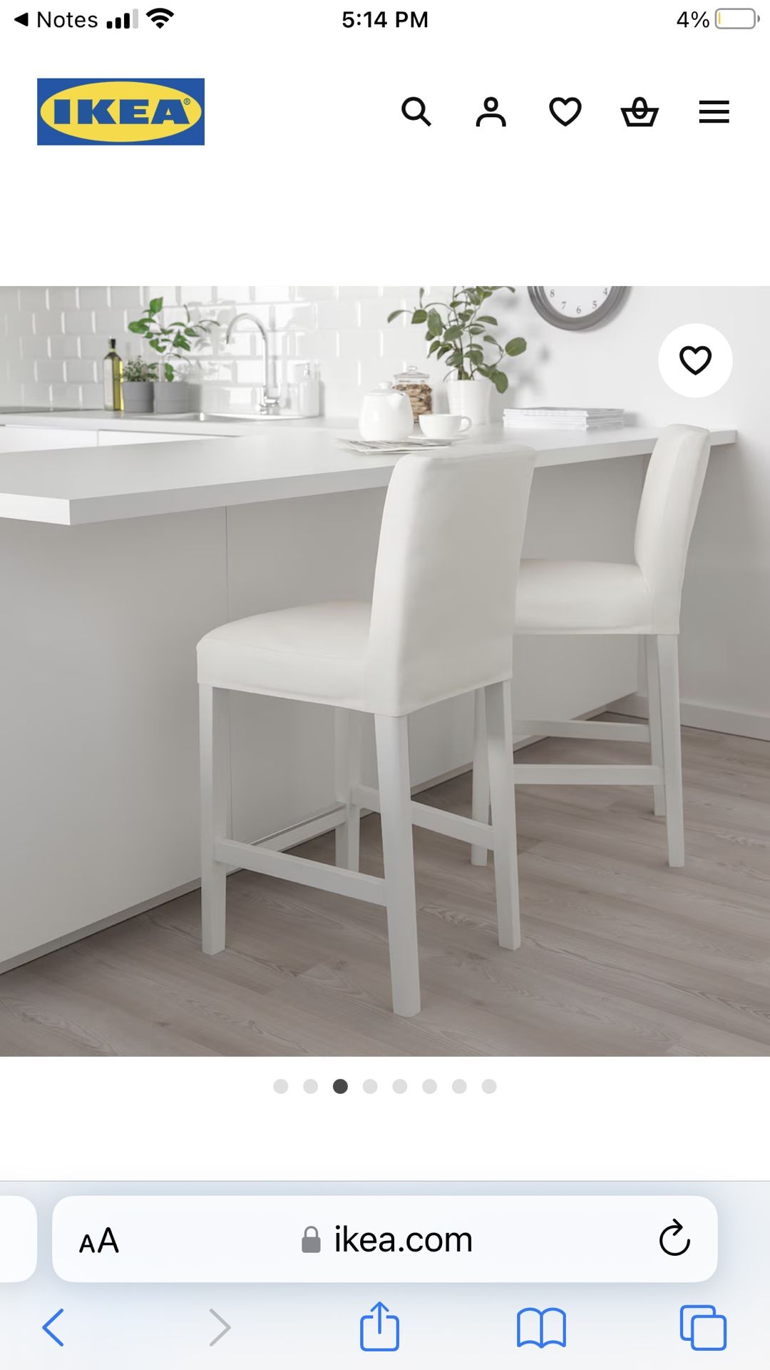 Bar stool chair with backrest (2 Chairs) washable covers