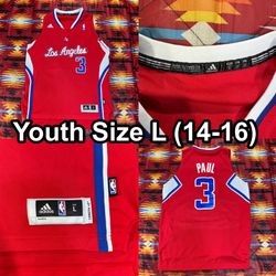 Adidas NBA Los Angeles Clippers Chris Paul Basketball Jersey Youth Large (14-16)