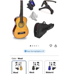 🎸 NEW 30” Kids Beginner Guitar Set – Full Kit w/ Case & Accessories
