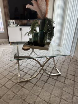 Glass And Chrome Coffee Table