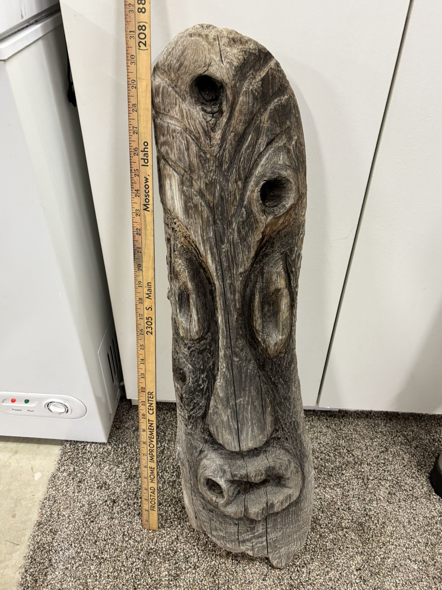 Carved Wood Primitive Wall Art Garden Decor Sculpture