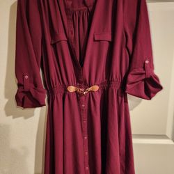 Womens Maroon Dress 