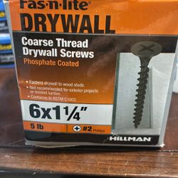 Tornillos De Rosca Gruesa 6x 1 1/4” 5 Lbs Drywall $20 Each