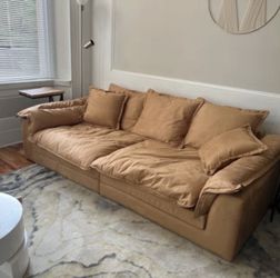 Living Room Ultra Deeps Sitting Wide Pillow Top Arm Polyester Sofa 94.49” Length