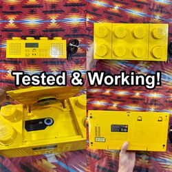 LEGO LG11013 Yellow Brick Portable CD Player AM/FM Radio Boombox Tested Working