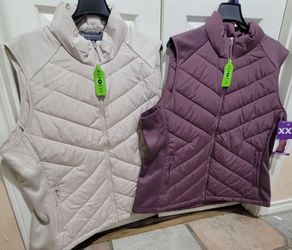 2 NWT XXL Beige & Purple Free Country Women's Vests light weight