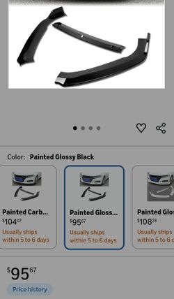 Front Bumper Spoiler Lip Body Kit(Painted Glossy Black) 2018-2020 Compatible for Honda Accord 4DOOR/Sedan Sport-Style