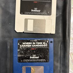 Macintosh Disk 1 And Disk 3 For Where In Time Is Carmen Santiago Computer Game