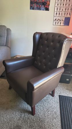 Everlynn Faux Leather Wingback Chair