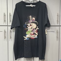 Vintage Ed Hardy Christian Audigier Rock Skull Graphic Tee