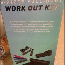 Brand new yoga mat ankle weights resistance bands  jump rope and more!!! All brand new,