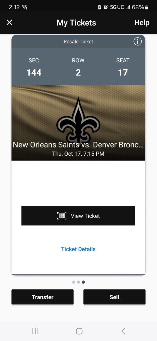 Saints And Broncos Tickets