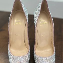 Authentic Christian Louboutin Crystal Heels 38 Red Bottoms