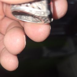 Sterling Silver 925 Ring Red Garnet 