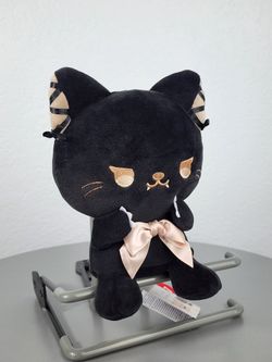 7" Sitting Black Gothic Cat Plush