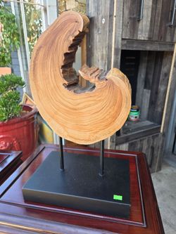 live-edge wood sculpture