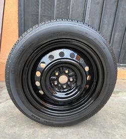 1 GOOD USED RIM & TIRE FOR SPARE TOYOTA COROLLA 16X6 1/2 5X100 205/55R16 CONTINENTAL TIRE $60 PICKUP ONLY
