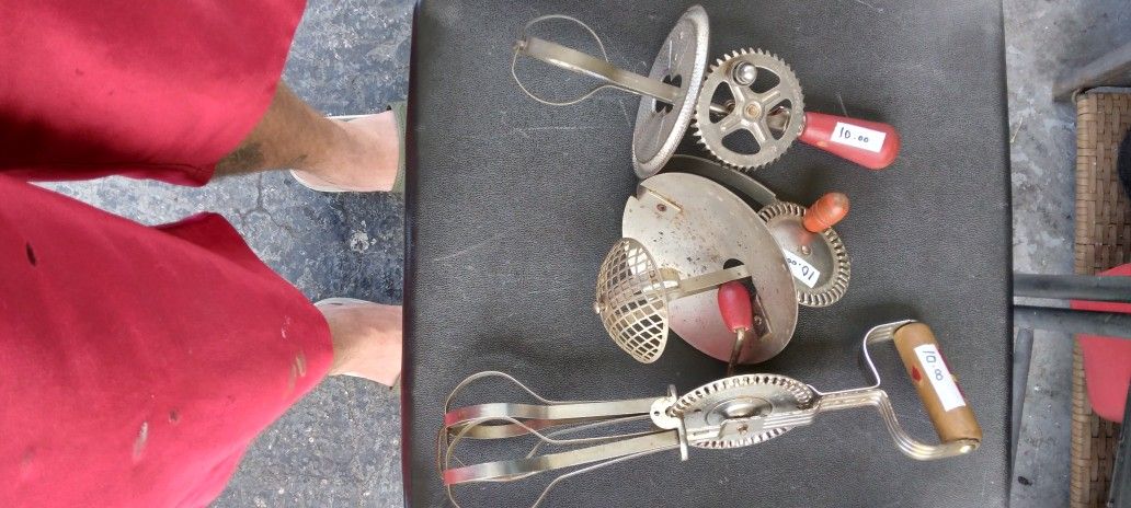 3 Antique 1920's Egg Beaters