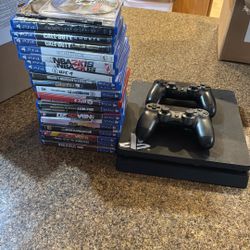 PS4 1TBAnd 21 Games, Two Controllers, Cables