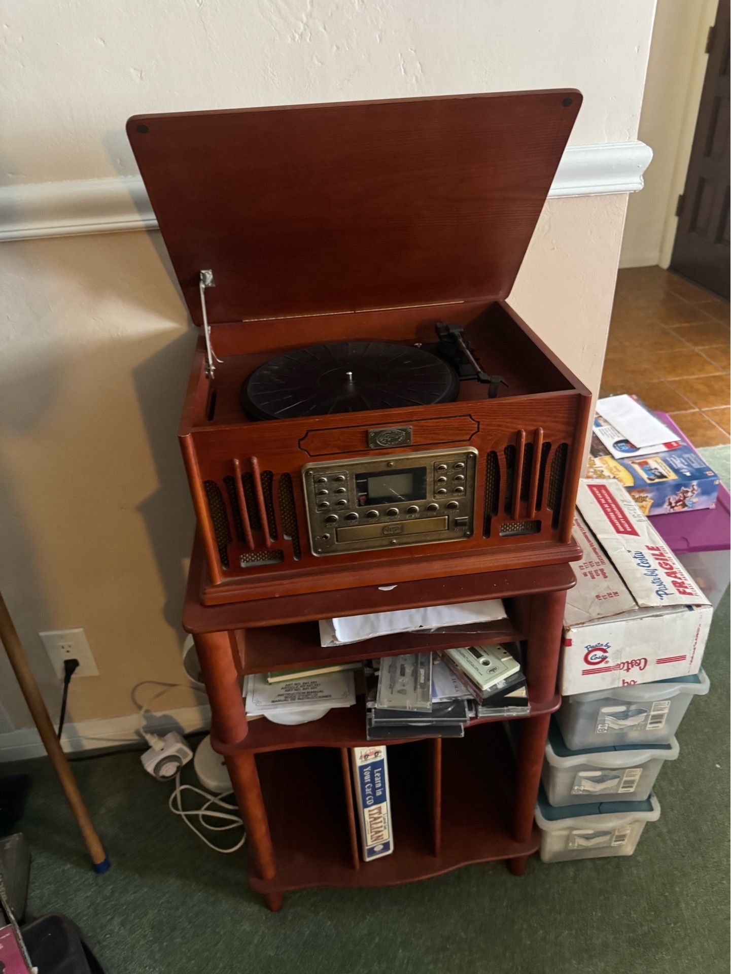 Spirit of St. Louis Phonograph Record Player, Cd, Tape, Radio with Stand