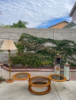 1980s vintage postmodern Coffee table lamp mirror pedestal