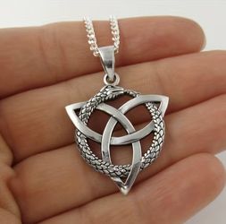 Ouroboros And Triquetra Necklace 