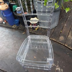 1 Clear Acrylic Chair Good Condition 3ft Tall To Top Of Back And 20in To Seat