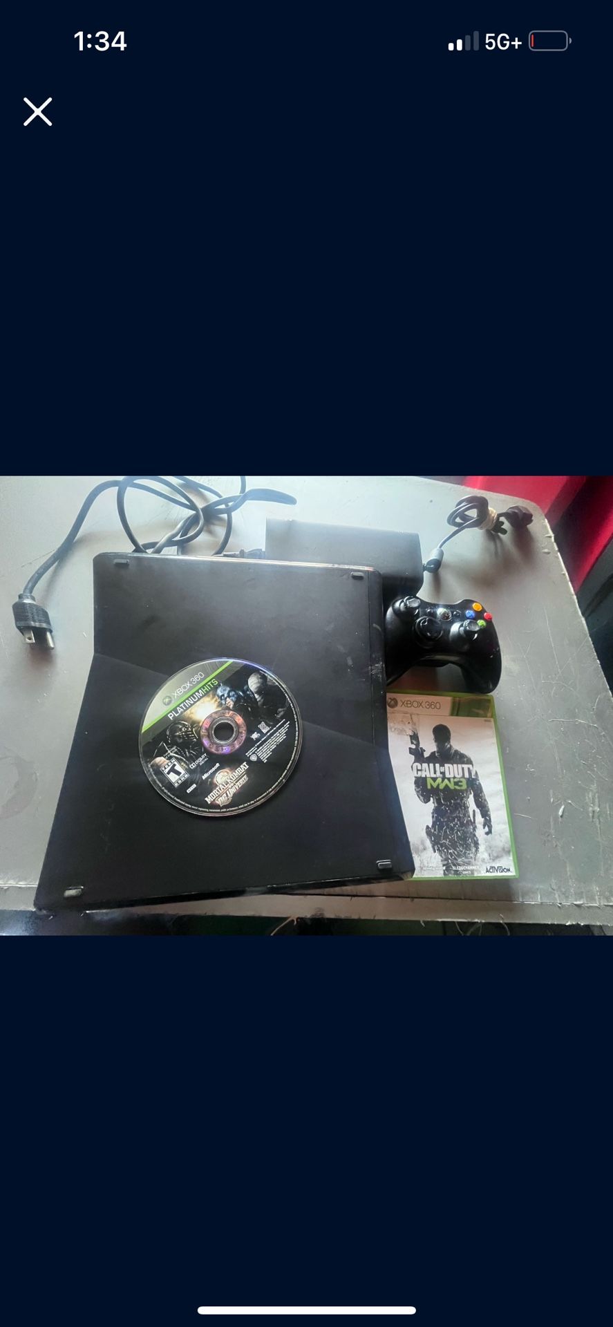 Xbox 360 Slim  W Games And Control 