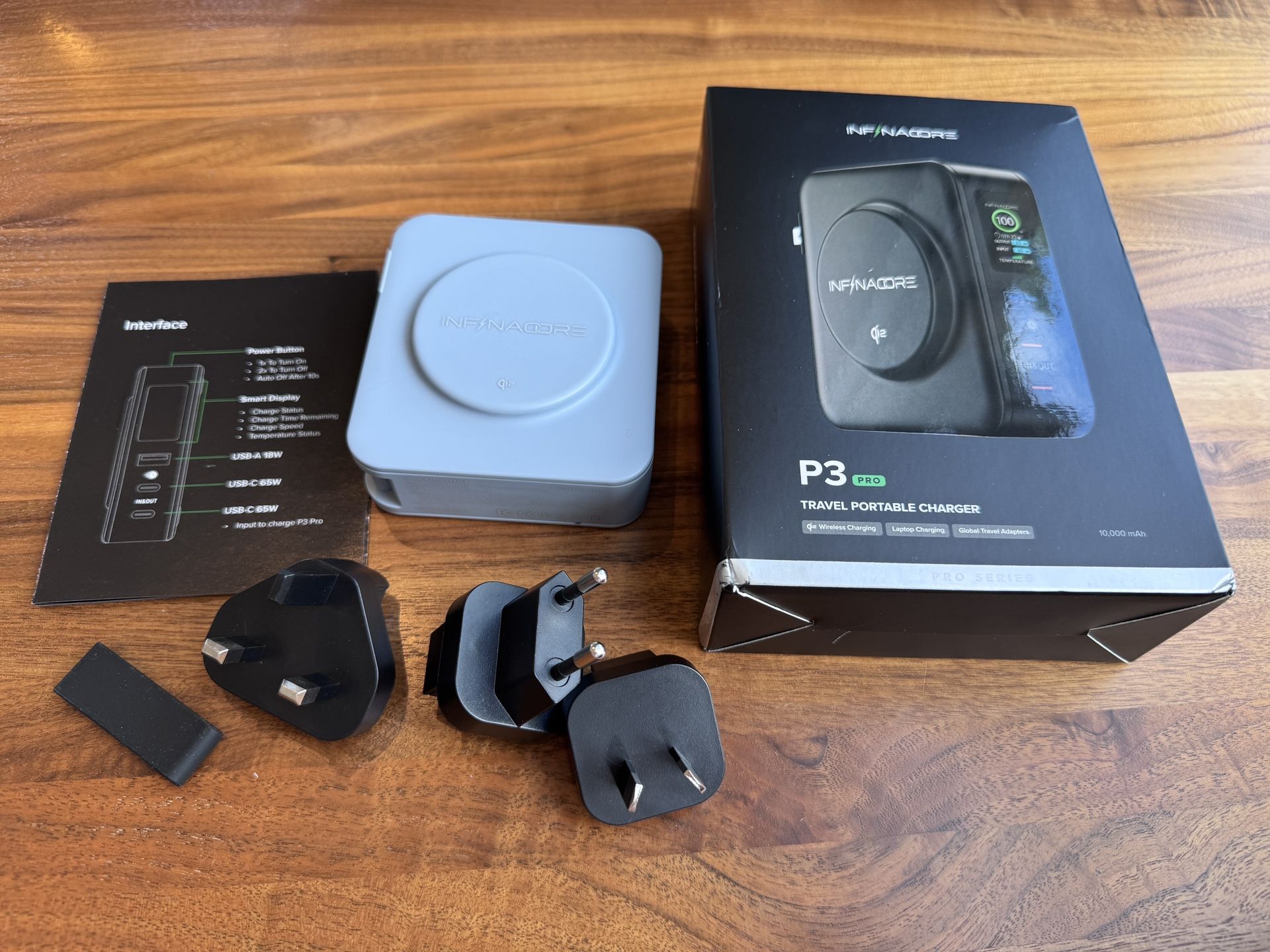 Brand New InfinaCore P3 Pro Travel Charger for Multiple Devices 10,000mAh Portable Charger Qi2 Wall Charger Power Bank for iPhone 16/15/ SKU050-S1