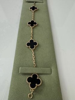 Vintage VCA yellow gold Black bracelet