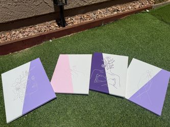 Set of 4 Feminine Line Canvas Art (92026 near police and fire HQ)