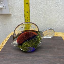 ADORNO ANTIGUO DE CRISTAL MURANO DISEÑO PEZ